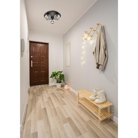 Elegant Lighting Elegant Lighting  10 in. Graham 3-Light Flush Lighting; Black & Clear 3509F12BK